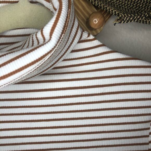 bishop + young cream striped ribbed turtleneck S - Picture 3 of 6